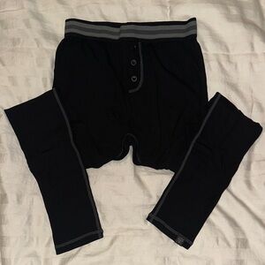 P'tula Black and Gray Thermal Base Layer Leggings